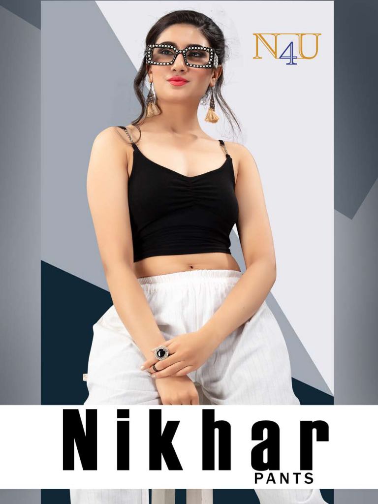 Tunic House Nikhar-Nx Linen Cotton White Pant Collection