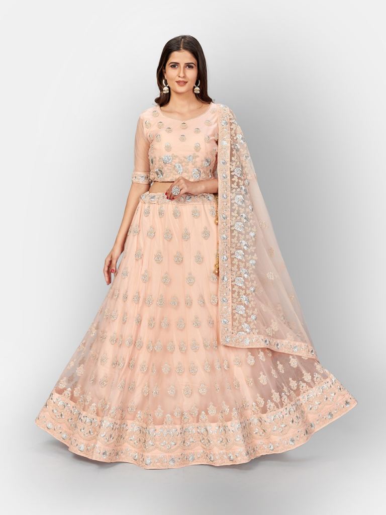 Urva  Peach Lehengas - Buy Peach Lehengas Online at Best Prices Latest  Wedding Wear Lehenga Collection