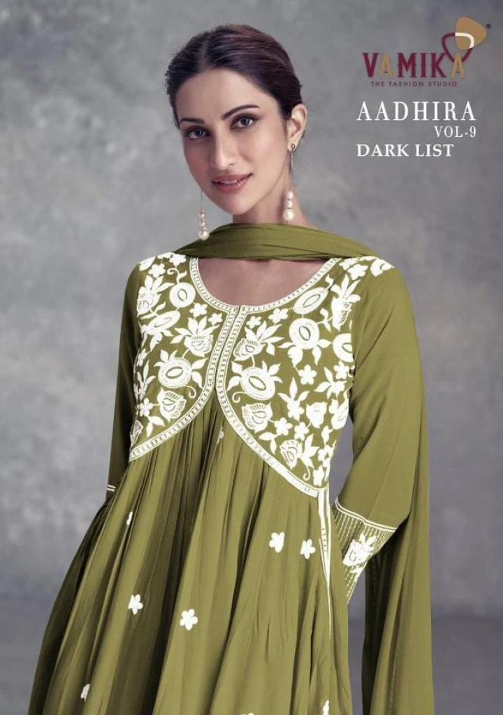 Vamika Aadhira Vol 9 Dark List Kurti Set Collection