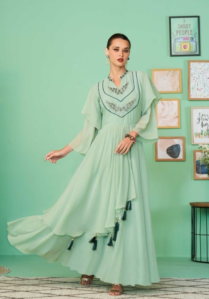 Vamika Glamore Shine vol 2 Georgette Fancy Work  Designer Gown Collection