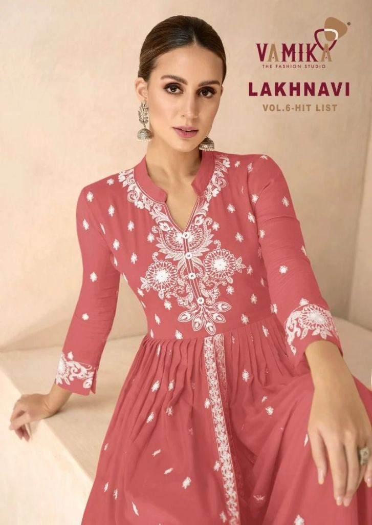 Vamika Lakhnavi Vol 6 Hit Designer Rayon Ready Made Suit 