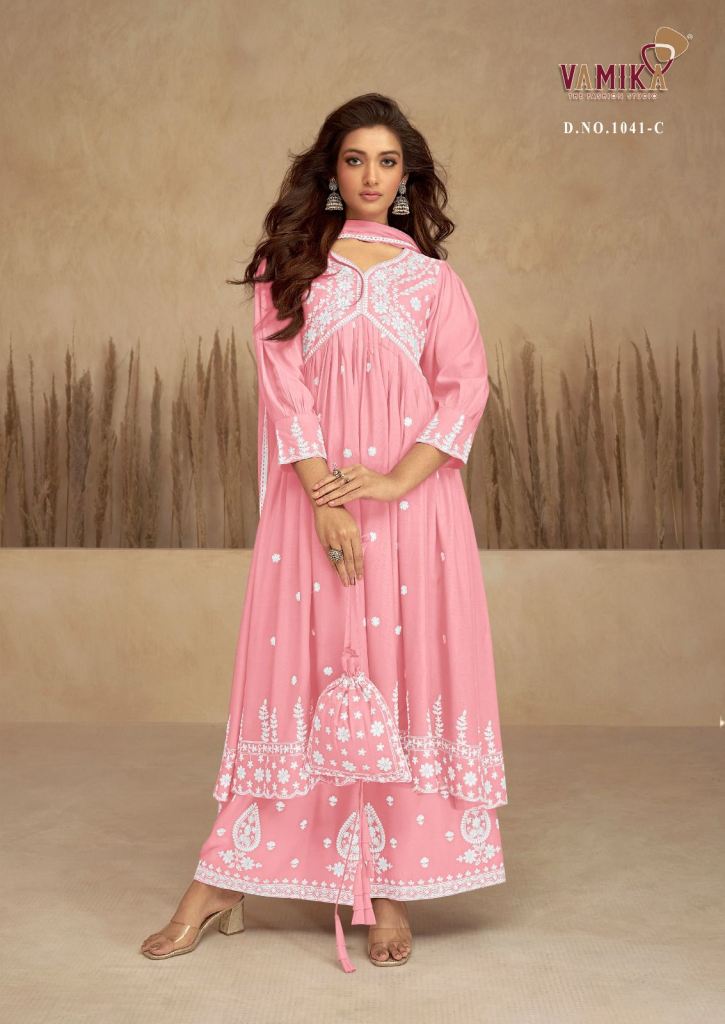 Vamika Lakhnavi Vol 7 Threadwork Top Bottom And Dupatta