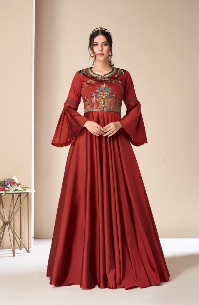 Vamika Rang Mahal Silk Designer Gown Catalog 