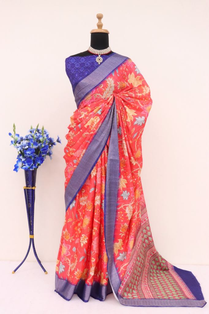 Vanani Jalpa Sarees Lichi Jacquard Silk Saree 