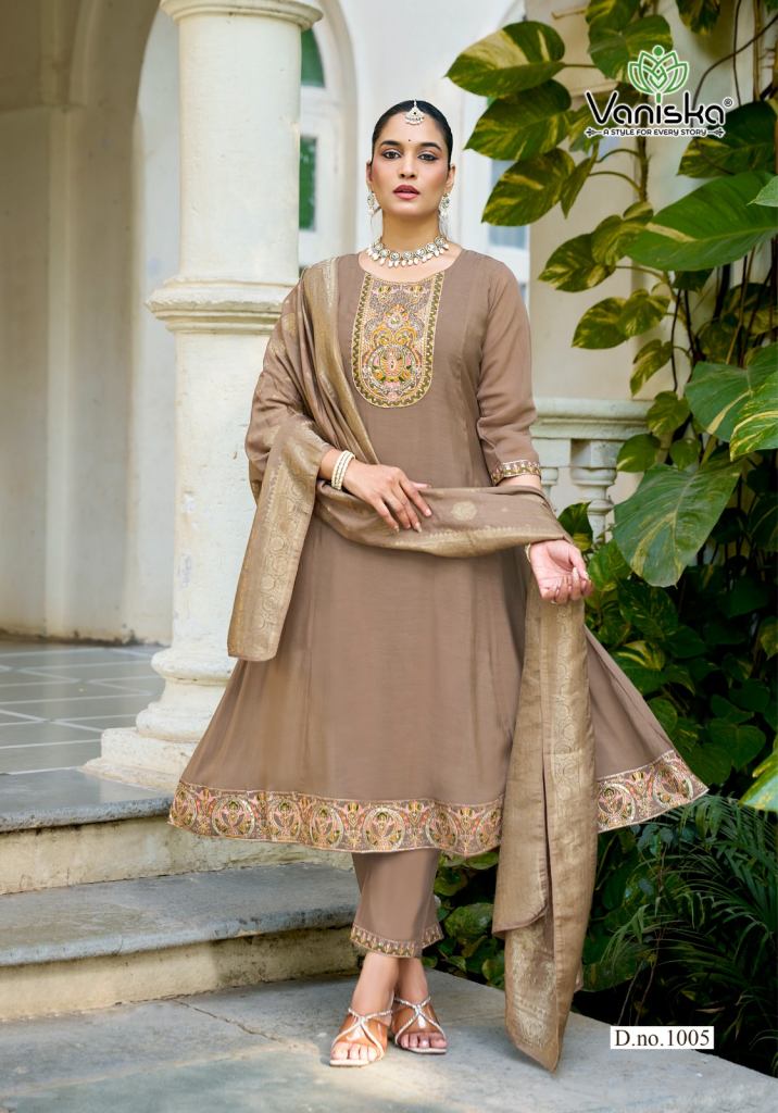 Vaniska Anarkali Vol 1 Gown Style Kurti With Bottom Dupatta
