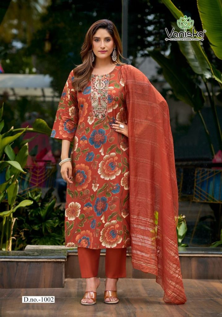 Vaniska Fiona Printed Kurti With Bottom Dupatta