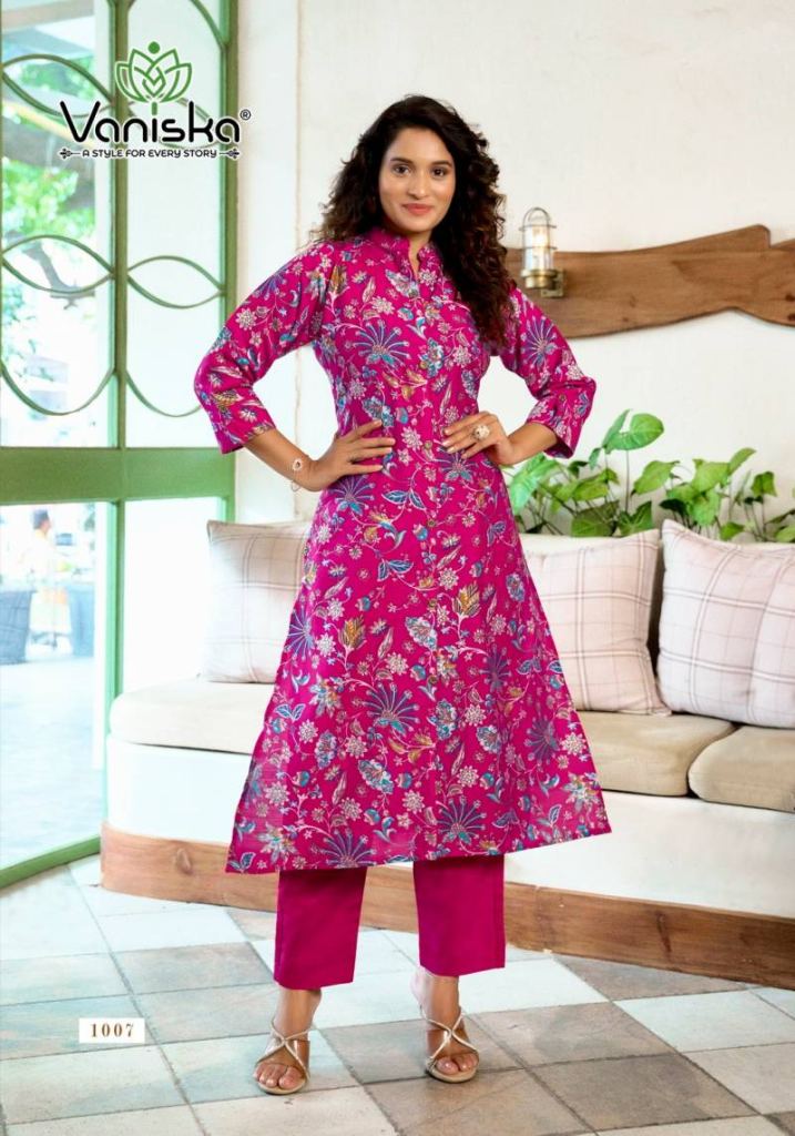 Vaniska Flower Velly Vol 1 Aline Kurti With Bottom