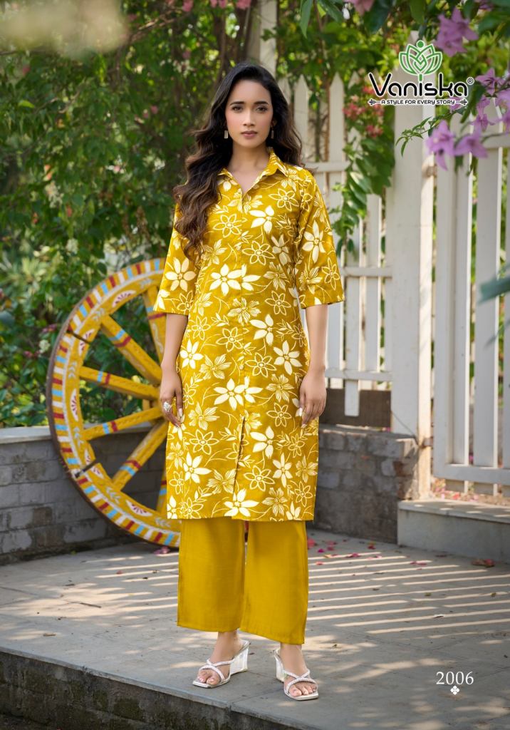 Vaniska Flower Velly Vol 2 Printed Aline Kurti And Pant