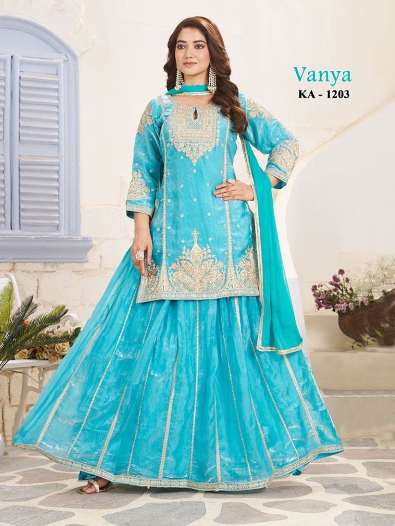 Vanya Ka 1203 Embroidered Kurti Ghagra With Dupatta