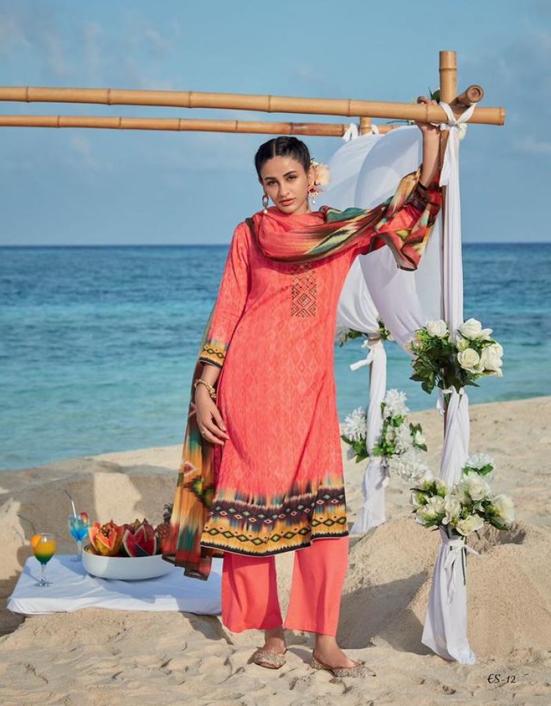 Varsha  Ehrum Eshreen silk Embroidery  Dress Material Catalog