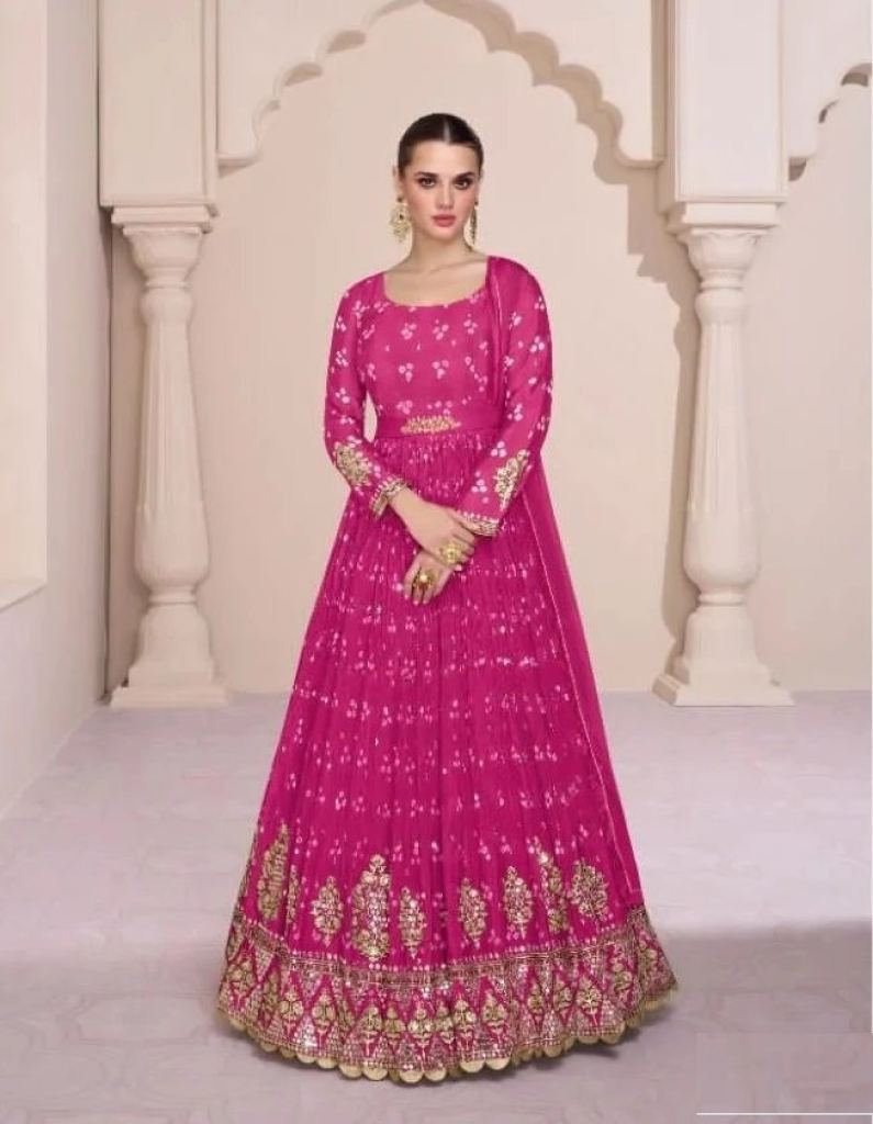 Vartika 5283 To 5285 Heavy Real Georgette Anarkali Salwar Kameez Dress Material