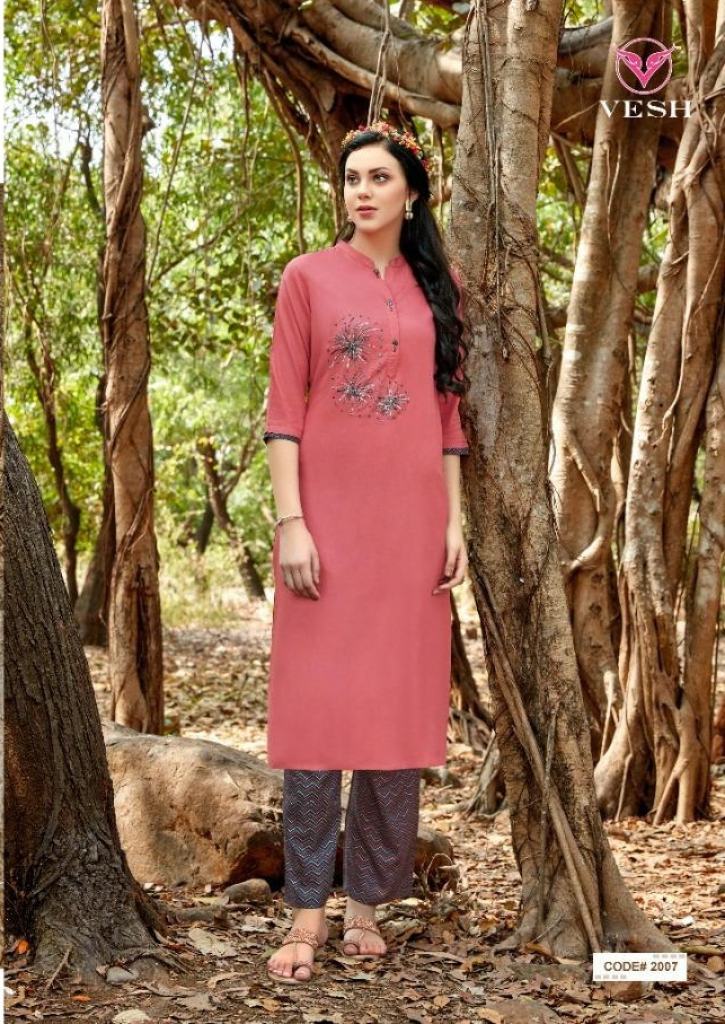 Vesh Heena Designer Catalogue Kurtis With Palazzo Full Set