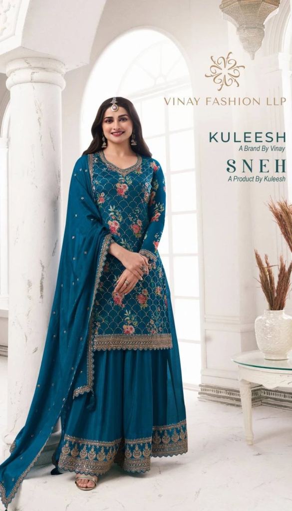 Vinay Kuleesh Sneh Georgette Heavy Embroidery Sharara Style Salwar Suits