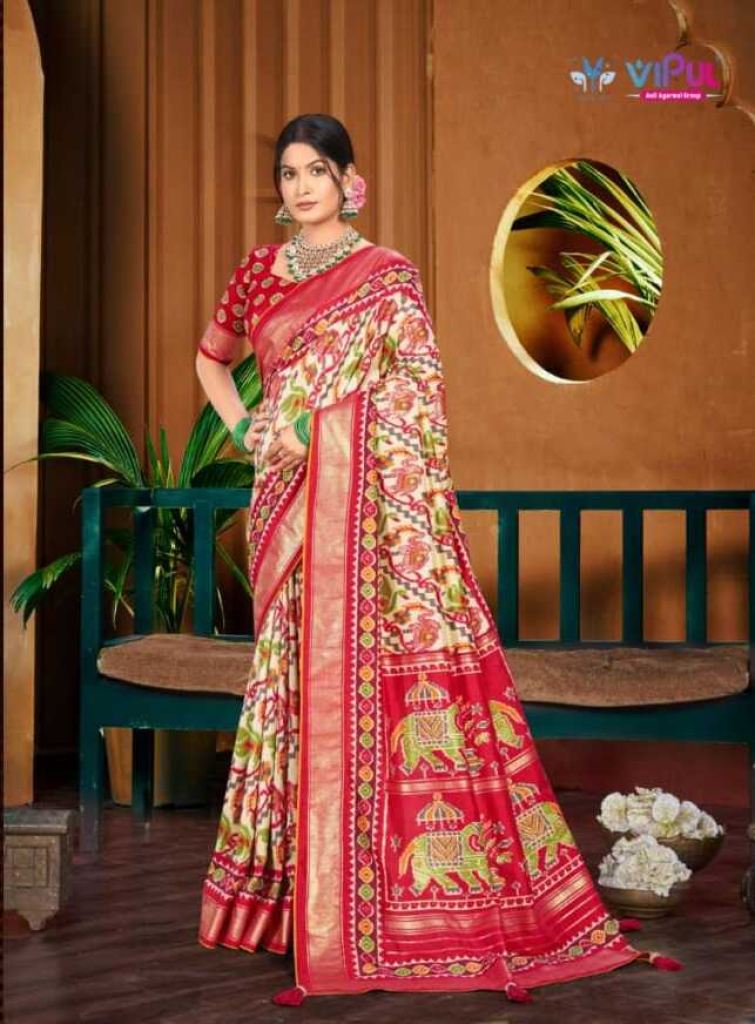 Vipul Amora Silk Plus 915E Printed Saree
