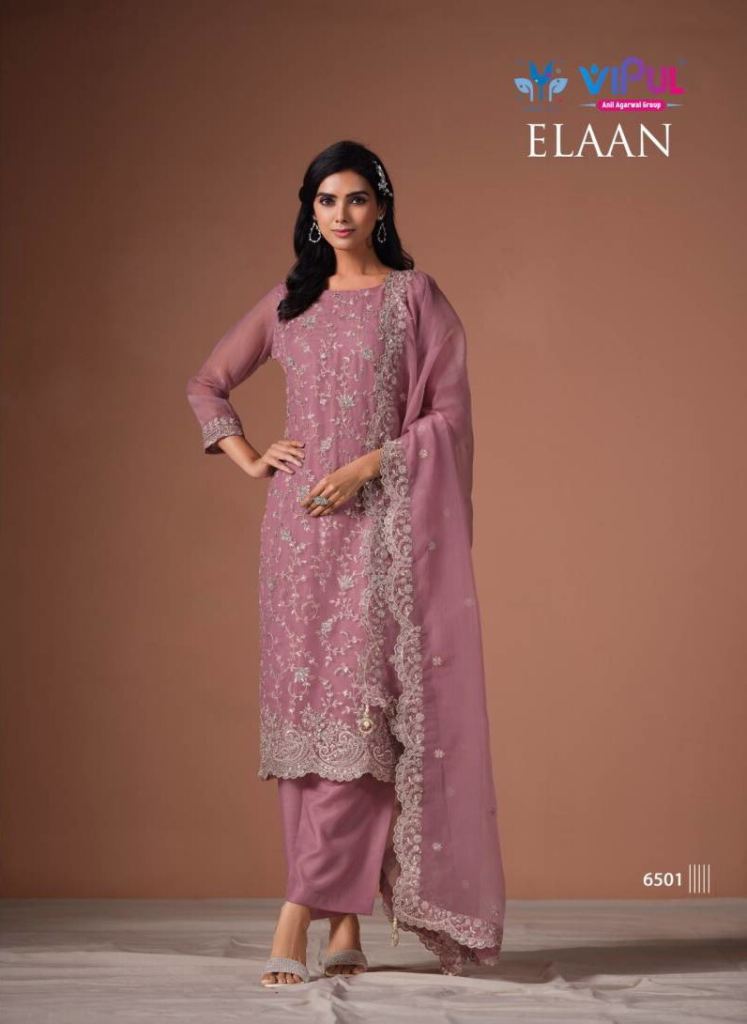 Vipul Elaan Gold Crinkle Designer Salwar Kameez