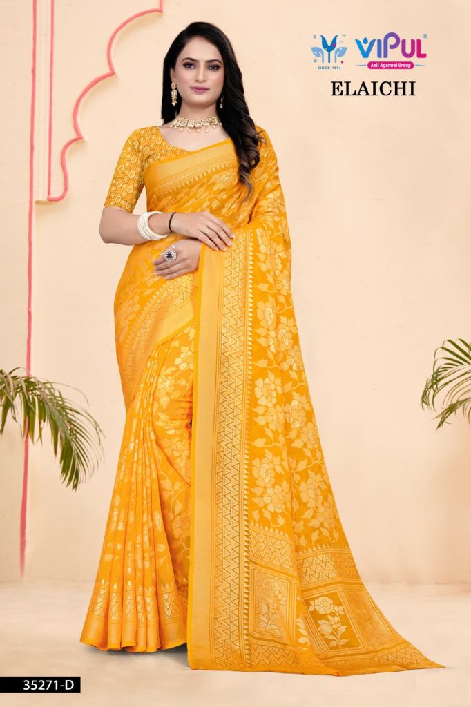 Vipul Elaichi 35271 A To D Fetsive Wear Saree