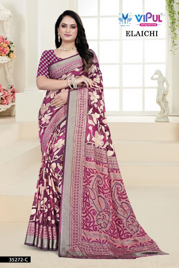 Vipul Elaichi 35272 A To D Fetsive Wear Saree