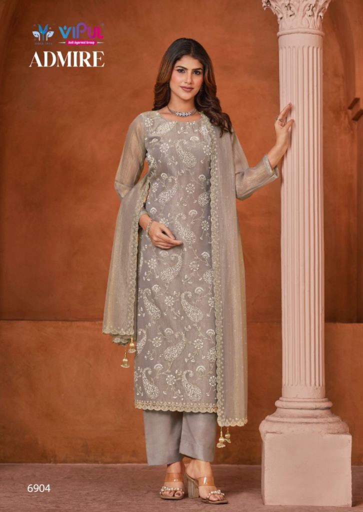 Vipul Zehra Gold Tissue Jarkan Work Suit