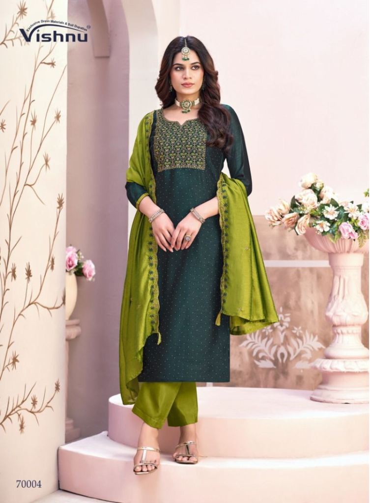 Vishnu Naaira Vol 6 Blooming With Work Dress Material