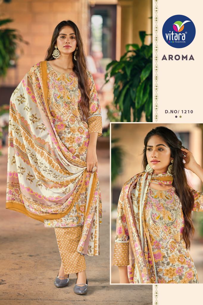Vitara Aroma Cambric Kurti Pant With Dupatta