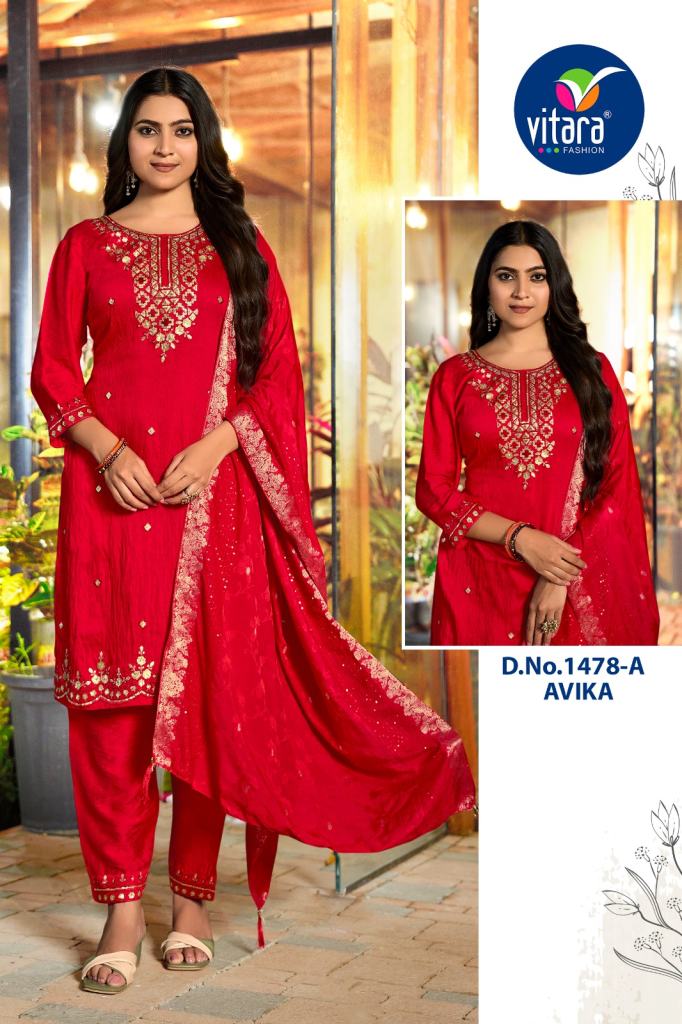 Vitara Avika Handwork Top Bottom And Dupatta