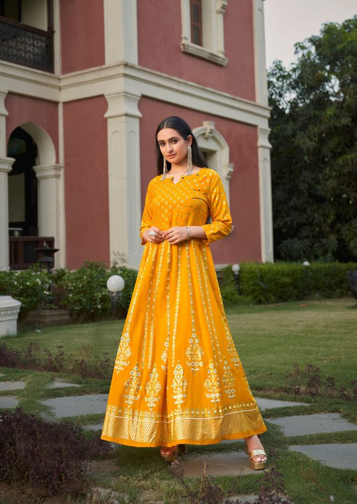 Aayushi Faux Georgette Anarkali Kurti Wholesale in INDIA