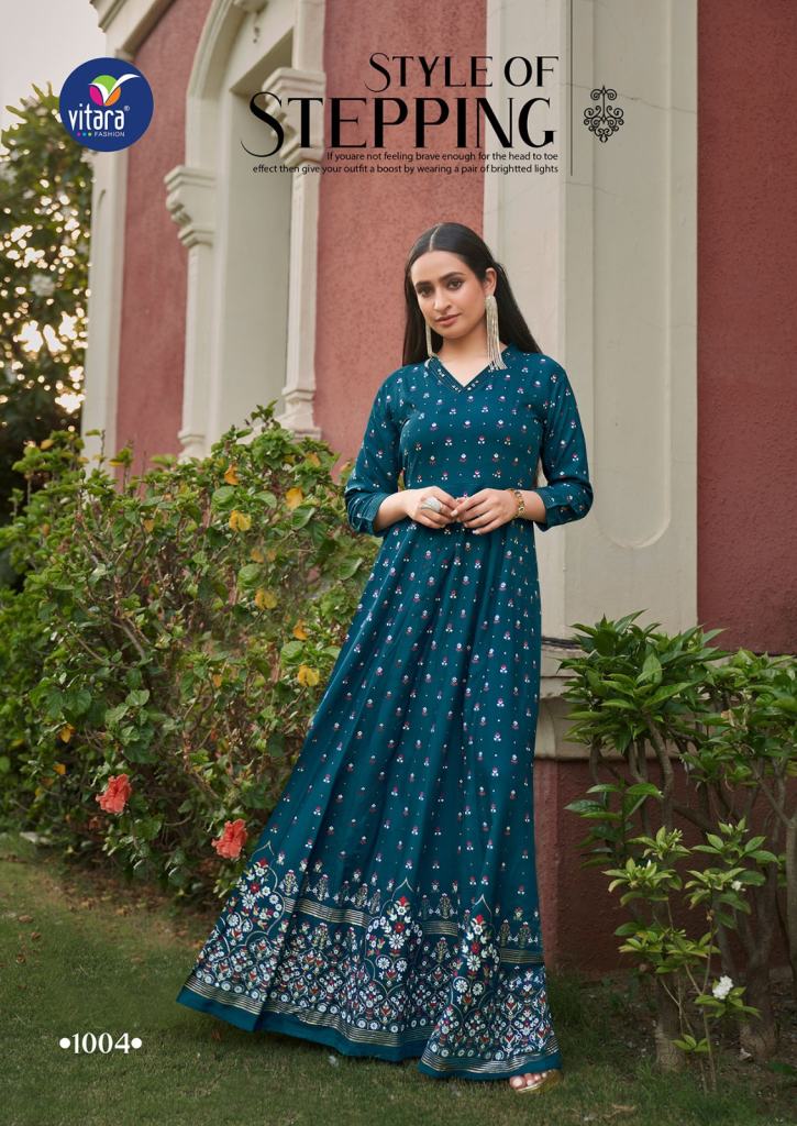 Buy Rangmanch by Pantaloons Green Embroidered Flared Kurta With Dupatta for  Women Online @ Tata CLiQ