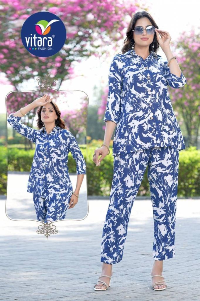Vitara Ronak Poly Rayon Printed Co Ord Set