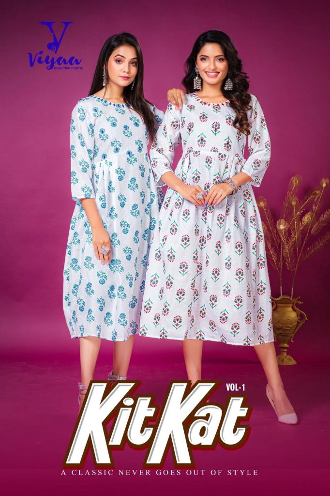 Viyaa Kit Kat Casual Wear Cotton Anarakali Kurtis