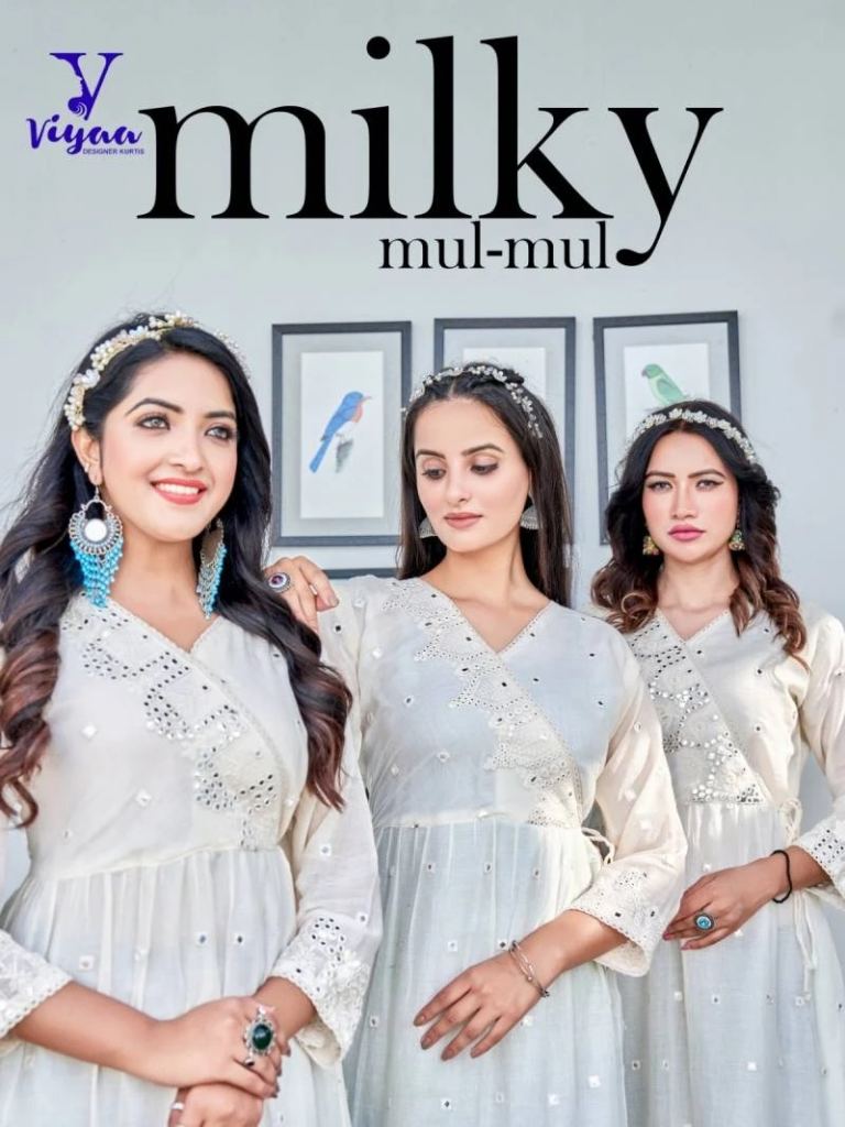 Viyaa Milky Mul Mul Cotton Anarkali Kurtis