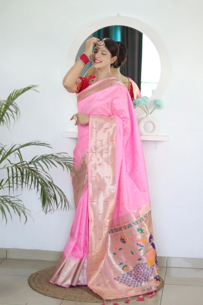 Vt 5020 Soft Paithani Silk Wear Weaving Sarees