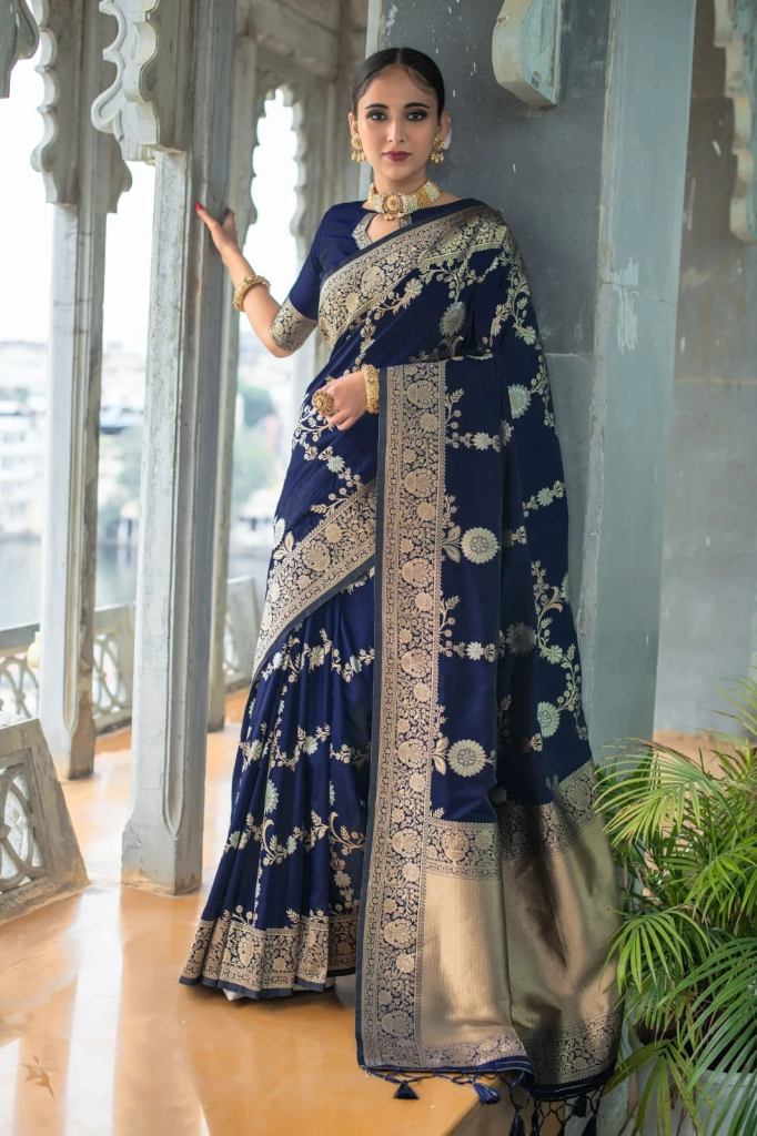 Vt 5032 Soft Banarasi Katan Silk Weaving Sarees