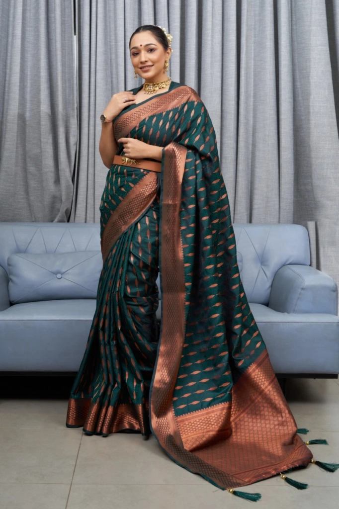 Vt 5035 Soft Silk Jacquard Weaving Sarees