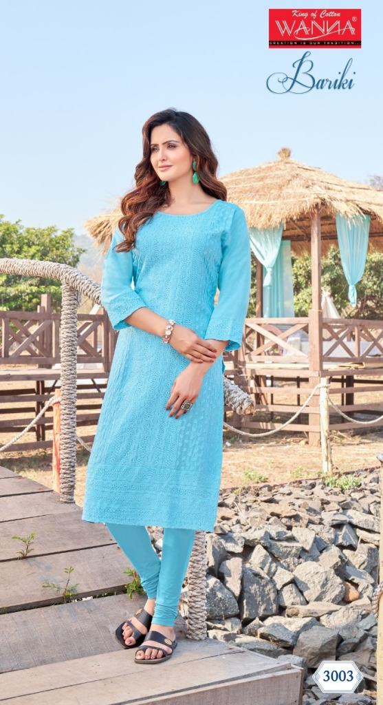 Wanna Bariki Vol 3 Catalog Stylish Fancy Wear Chikan Work Kurtis  