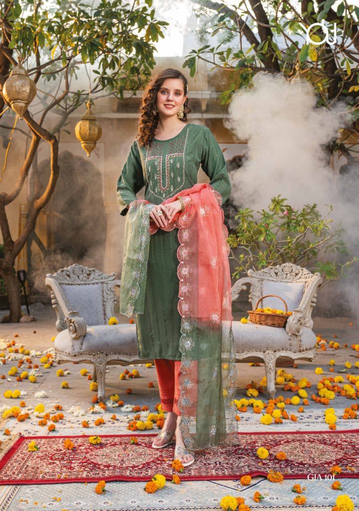 Wanna Gia 101 Fancy Kurti Pant With Dupatta Collection