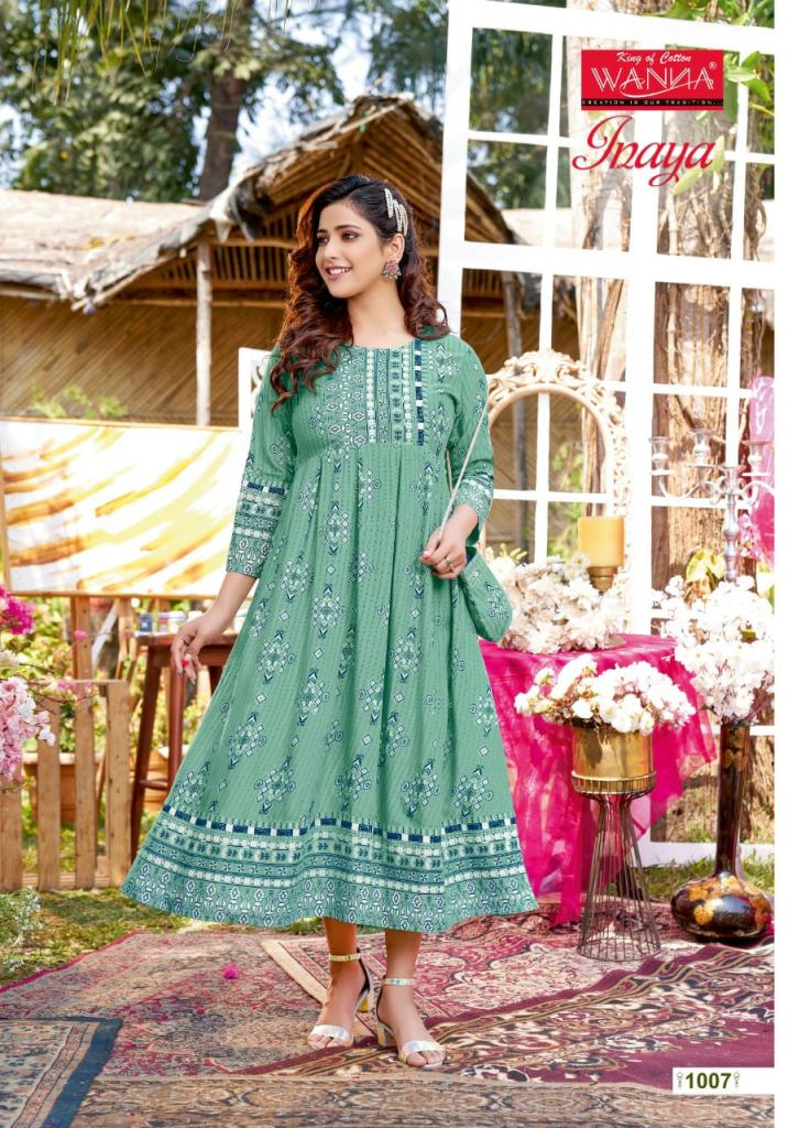 Wanna Inaya Catalog Ethnic Wear Rayon Anarkali Kurtis 