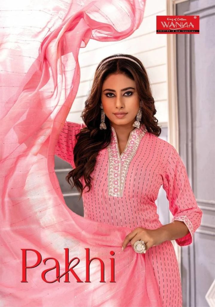 Wanna Pakhi Rayon Neck Embroidery Casual Wear Salwar Suit