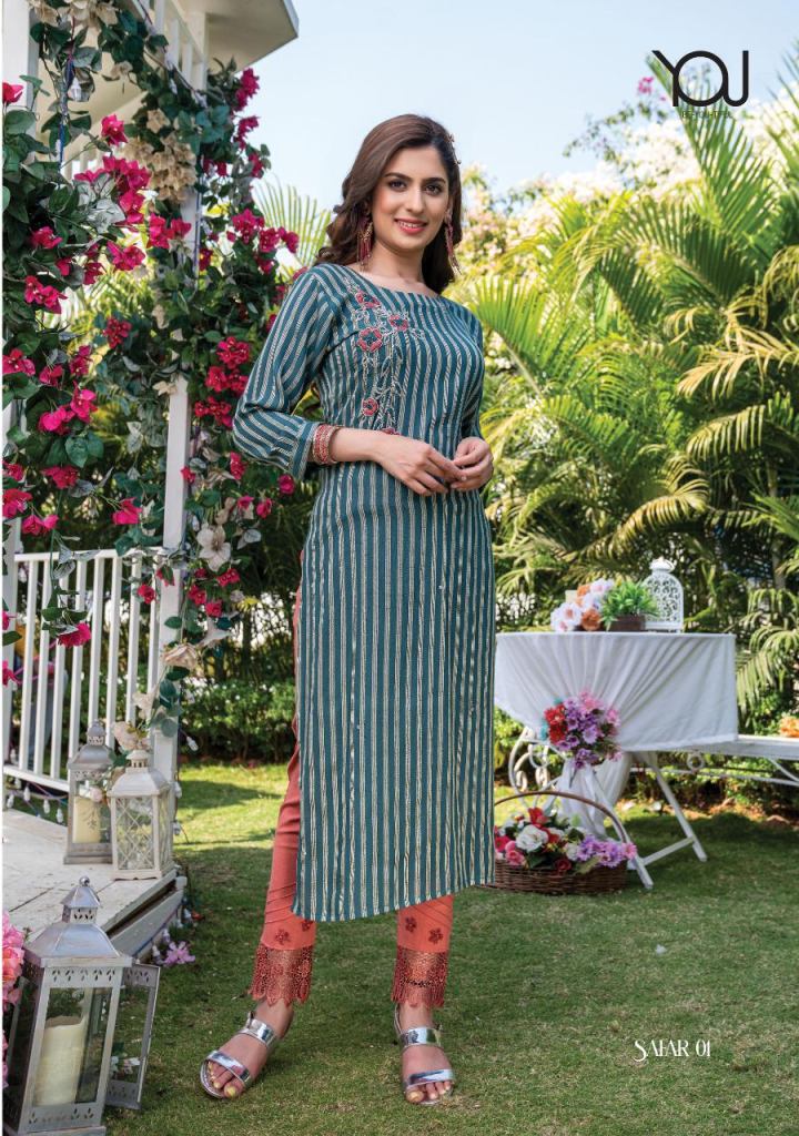 Wanna Safar Catalog Designer Embroidery Kurti With Bottom