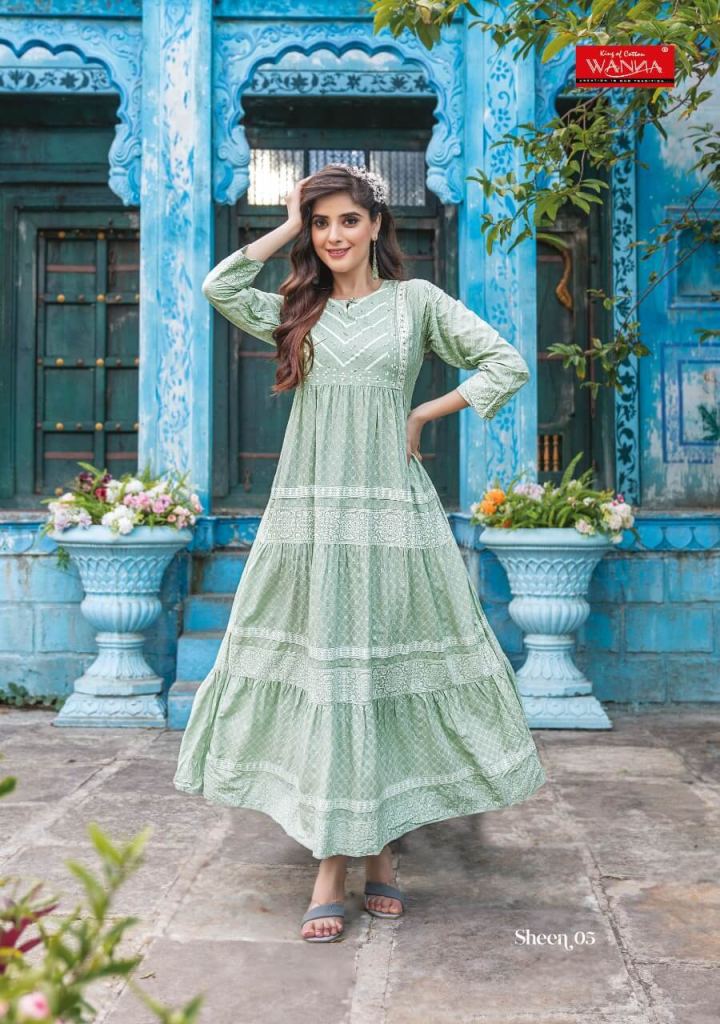 Wanna Sheen Trending Wear Printed Long Kurtis Collection