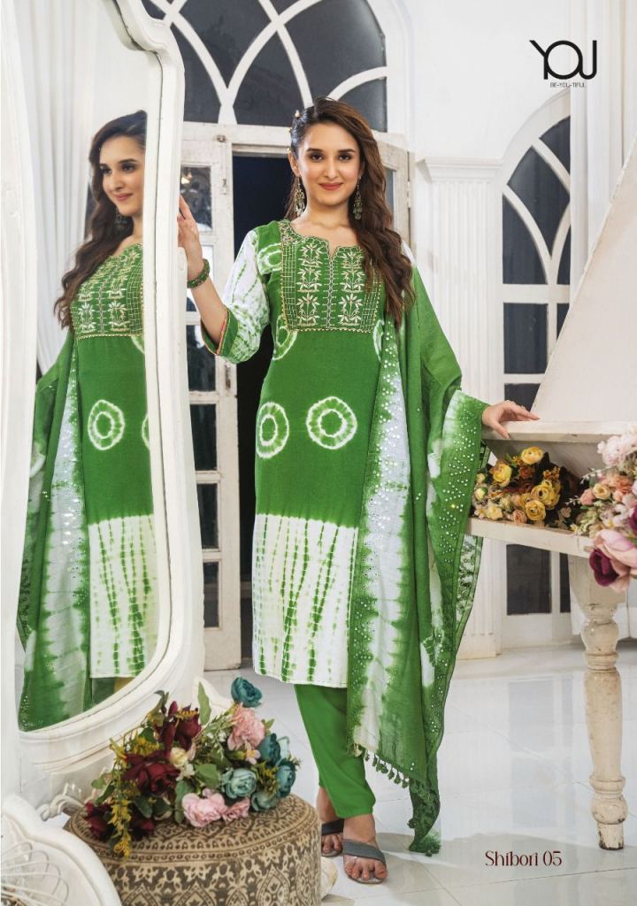 Wanna Shibori Fancy Exclusive Wear Rayon Kurtis With Dupatta Collection