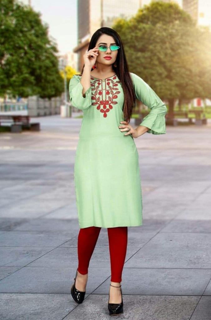 Buy Utsa Lime Green Striped A-Line Kurta from Westside