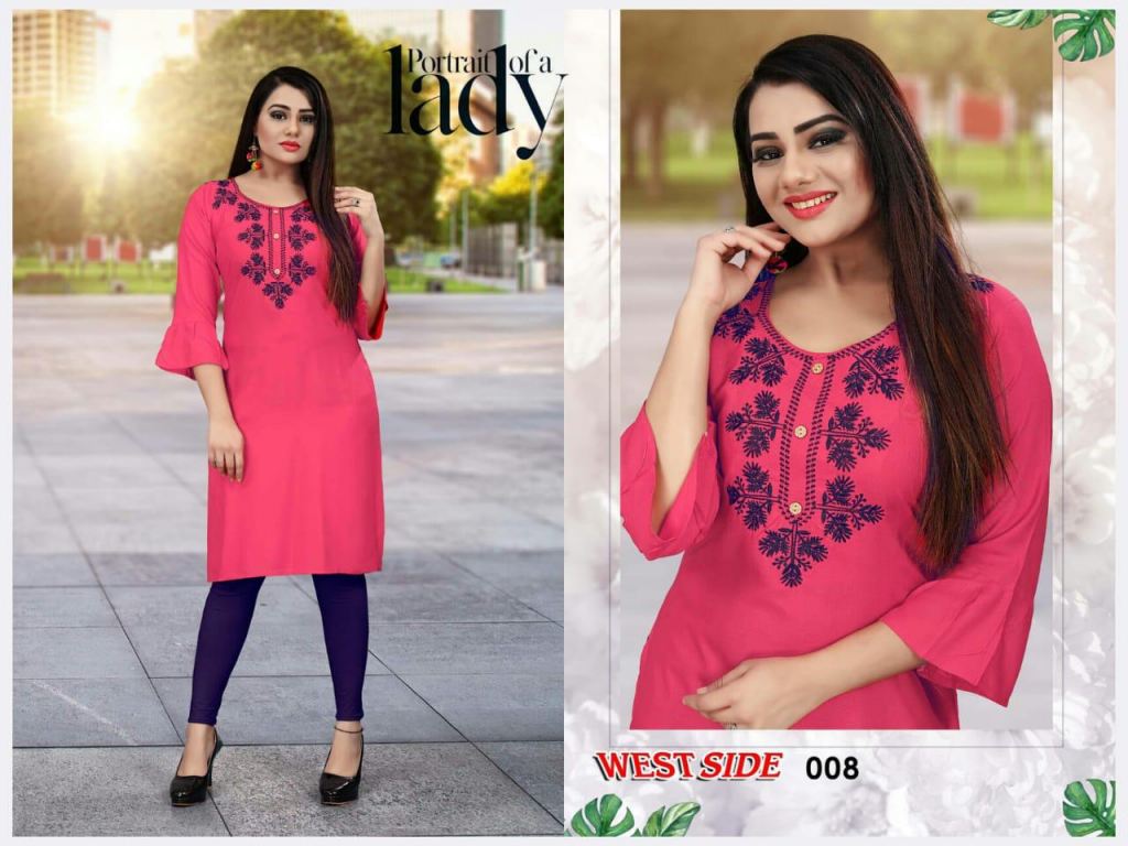 Buy Utsa by Westside Solid High-Low Kurta (L, Pink) at Amazon.in