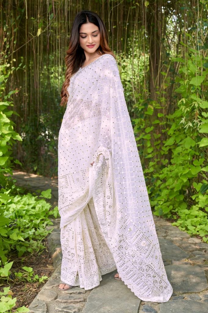 White Tone 1 Designer Saree Collection