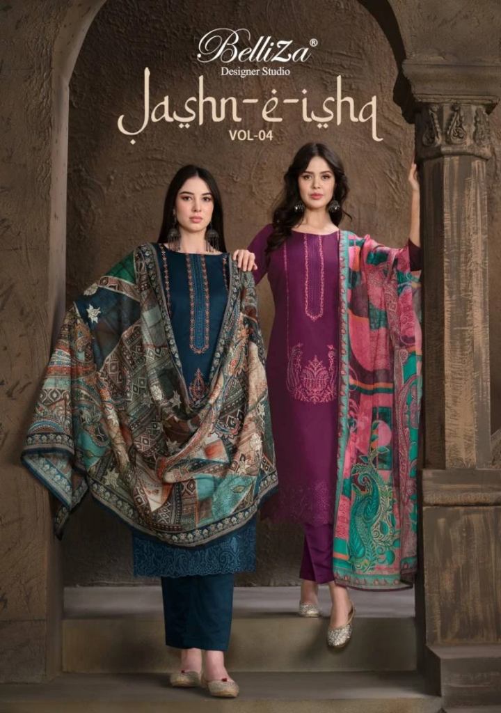 Wonderful Belliza Jashn E Ishq Vol 4  Cotton Printed Salwar Suit Material 
