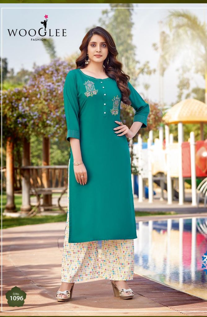 Wooglee Celebration Vol 15 Catalog Party Wear Kurti With Palazoo 