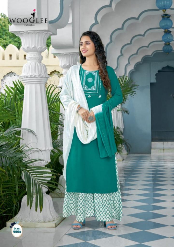  Wooglee Saavree vol 1 Fancy Wear Kurti Sharara with Dupatta Catalog 