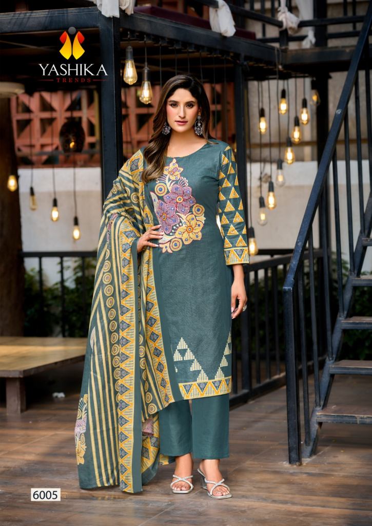 Yashika Dua 6 Digital Print Hand Work Dress Material 
