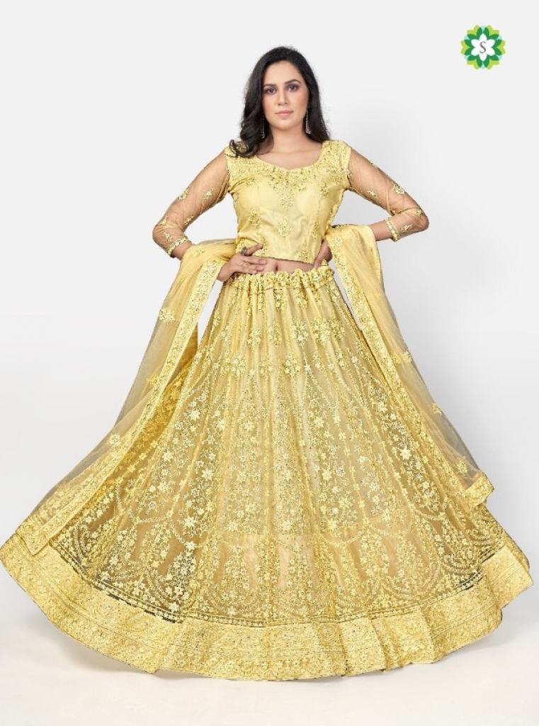 Yellow 1003 lehenga choli with dupatta  Designer collection