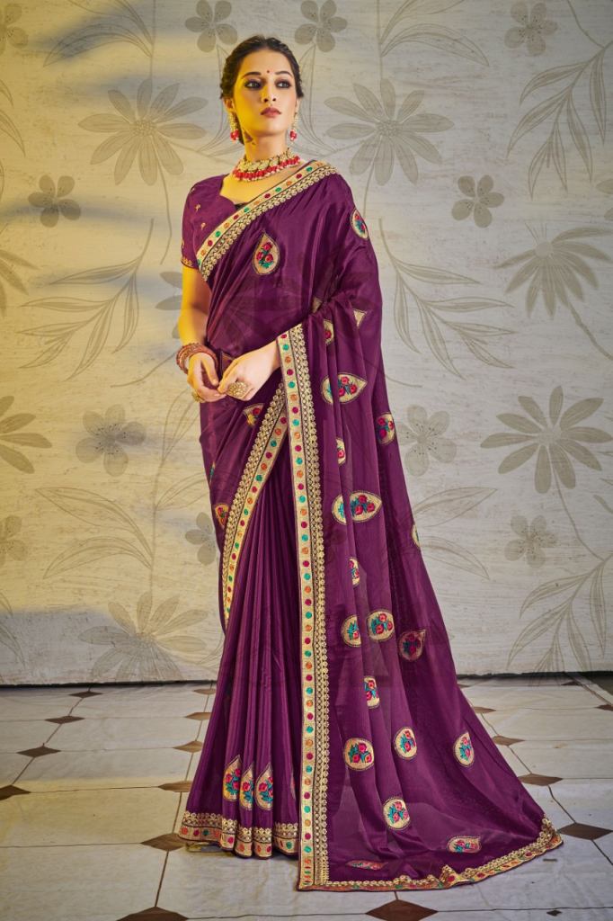 Ynf Chiffon Swarovski Catalog Chinon Embroidery Traditional Wear Sarees 