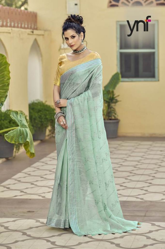 Ynf Ellmera Fancy Wear Cotton Weaving Saree Catalog 